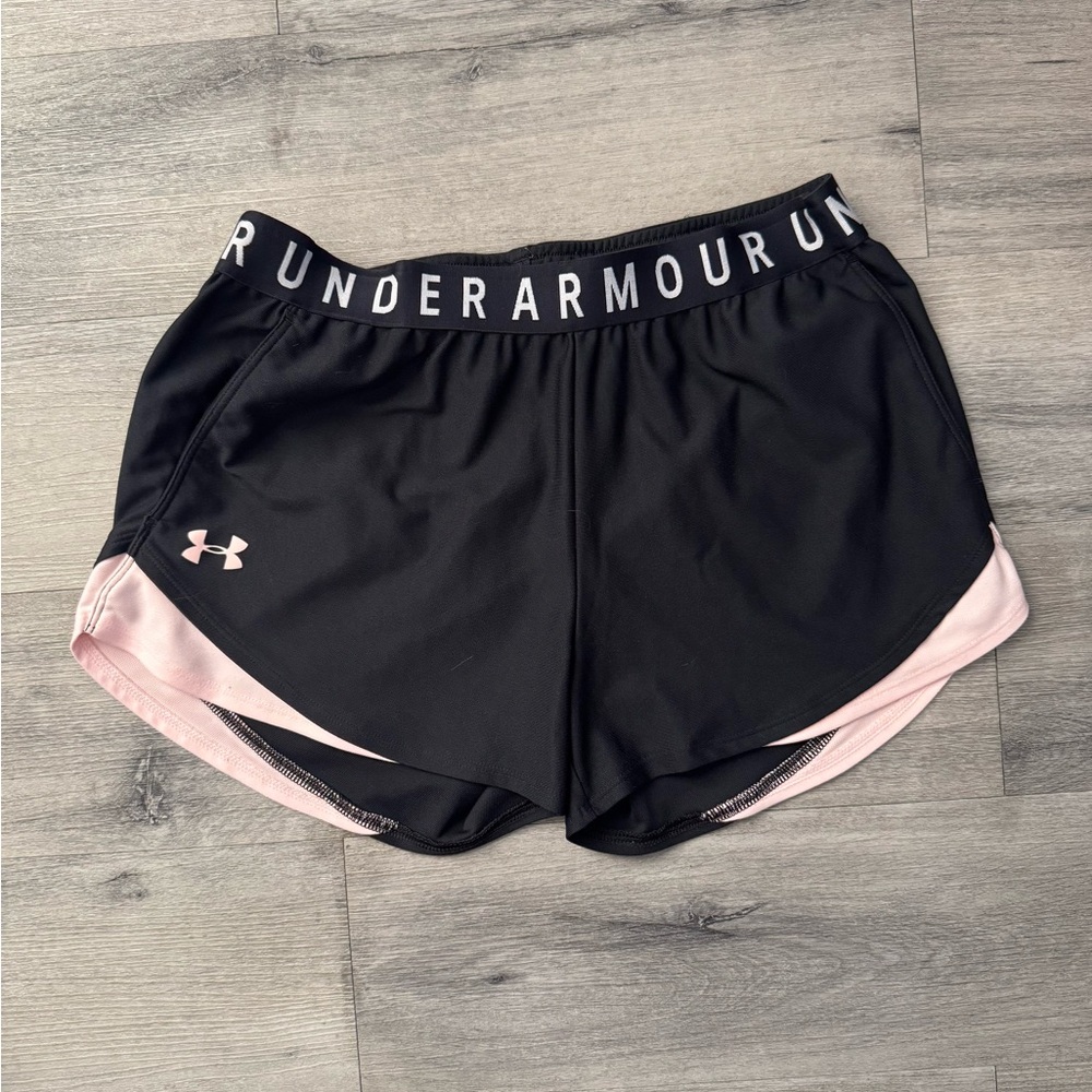 Under Armour Women's Athletic Shorts in Black and Pink
